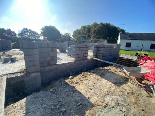 Construction d'une maison individuelle en parpaing sur la commune de Crossac