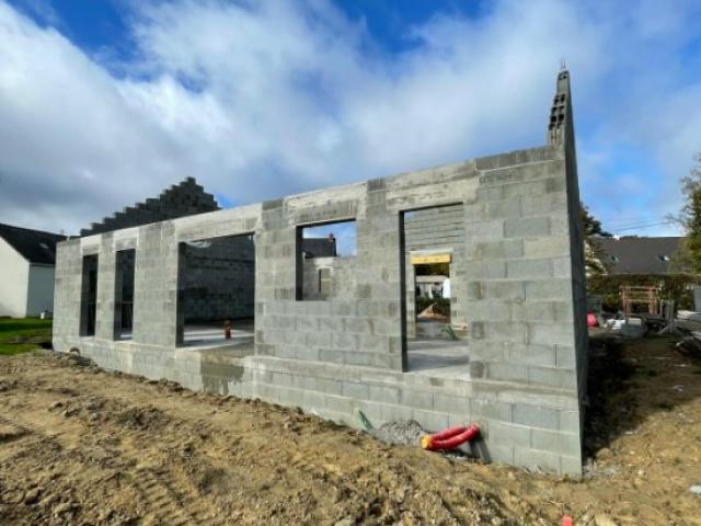Construction d'une maison individuelle en parpaing sur la commune de Crossac